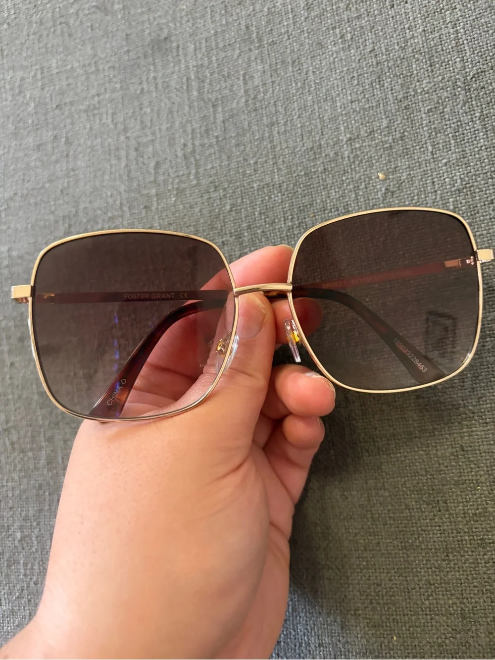 Foster Grant Women's Gold Frame with Brown Gradient Lenses Sunglasses